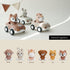 1-3, 6-Pack Set Nueplay Toy Cars for Toddlers Friction Powered Push and Go Vehicle with Animal Finger Puppets for Boys