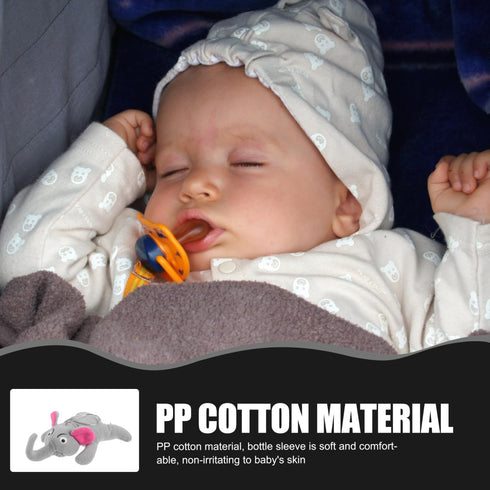 Cute Plush Baby Bottle Holder - Animal Milk Bottle Cover for Warm Protection