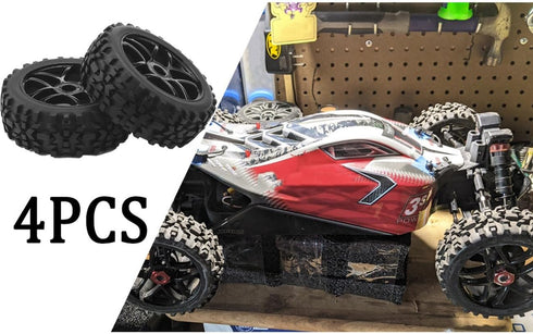 JIUWU High-Performance 4-Pack RC Off-Road 17mm Hex Wheels and Tires, 1/8 Scale RC Vehicle Durable Construction