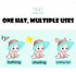 SIQITECHNO Cat Baby Shower Cap with Earmuff Foldable Anti-Reflux Cartoon Baby Shower Cap Soft Bath Shampoo Cap