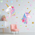 Unicorn Wall Decal, Large Size Unicorn Wall Sticker Decor for Girls Kids Bedroom Birthday Party
