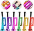 6Pcs Metallic Trumpet Toys - Kid Trumpet Instrument Plastic Blow Horn for Parties and Events - Random Color