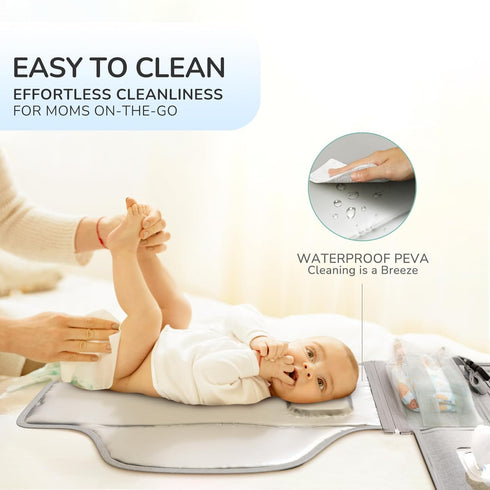 Portable Diaper Changing Pad for Baby, Detachable Travel Pad with Wipes Pocket, Gifts for Baby Shower