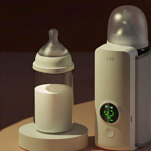 Portable Bottle Warmer, Rapid Warming with Battery-Powered Temperature Display, Waterless Milk Warming for Comfortable