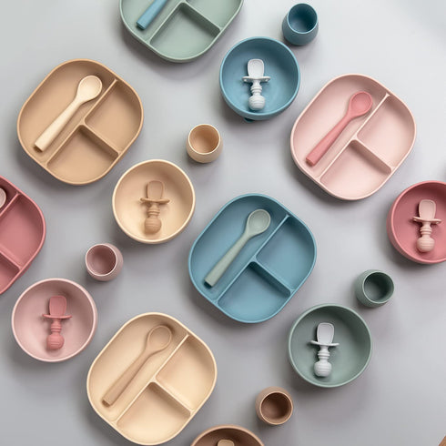 Silicone Baby Spoons Self Feeding 6+ Months, Infant Toddler Utensils, Set of 3 Pack for Baby Led Weaning