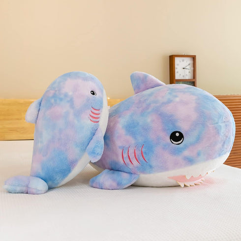 Plush Rainbow Shark Stuffed Animal, Colorful Shark Hugging Pillow, 26-Inch Plushies Gift for Kids and Lovers