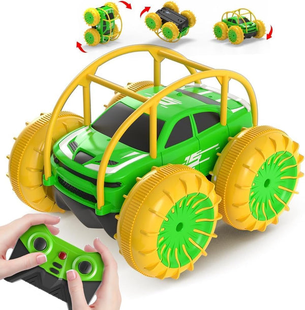 MaxTronic Amphibious Remote Control Car,Rechargeable RC Cars Toy 360 Flips Rotation Stunt