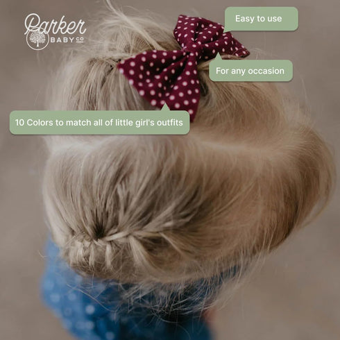 Parker Baby Girl Bows Clips, Assorted 10 Pack of Hair Accessories for Girls, "The Anne Set"