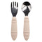Bumkins Toddler Utensils, Kids Size Fork and Spoon Set, Silicone and Stainless-Steel Training Silverware