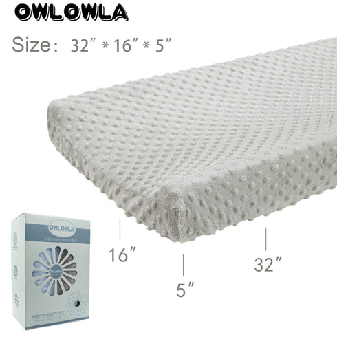 Owlowla Changing Pad Cover - Soft Minky Dots Changing Table Sheets for Baby Boy and Girl, 2 Pack