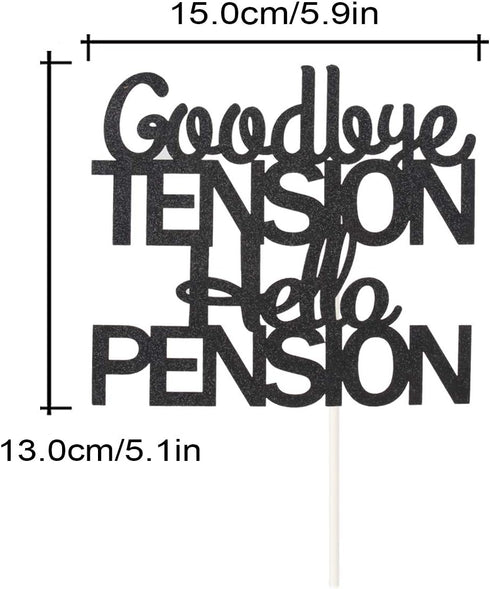 PHOHUI HAVE A NICE TIME Cake Topper, Double Sided Black Glitter Retirement Party Decorations Sign
