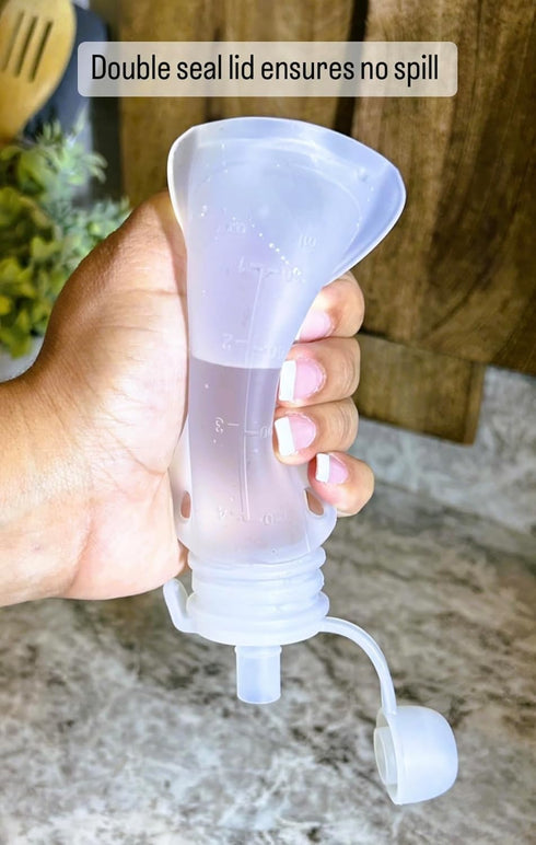 ELLEMMNOP 4oz/120ml (3 Pack, Reusable Silicone Breastmilk Storage Bags, Leak-Proof, Self-Standing, BPA-Free