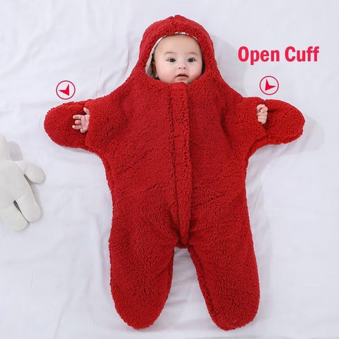 HotBlizi Baby Starfish Onesie, Cute Thick Fleece Wearable Soft Newborn Baby Infant Warm Swaddle Wrap Sleeping Sack