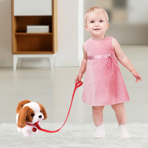 WorWoder Interactive Electronic Plush Saint Bernard Toy Puppy - Walking, Barking, Tail Wagging Companion for Kids