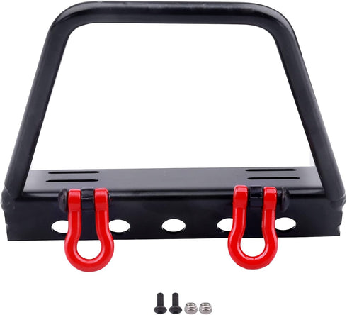 Metal RC Crawler Front Bumper with Winch Mount Shackles for Axial SCX10 & SCX10 II, Redcat Gen7 Gen 8 Upgrades (Type A)