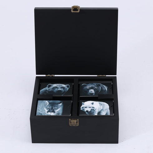 North American Predators Playing Cards, Waterproof Stylish Playing Cards with Organizer Box for Collectors and Game