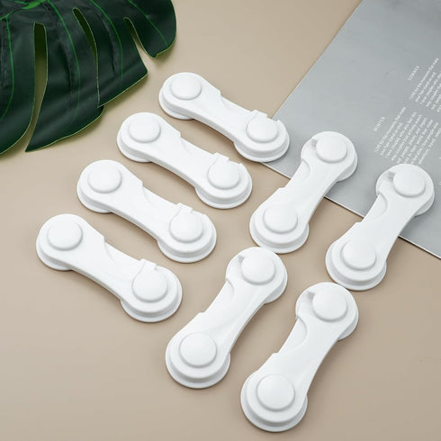8 Pack Cabinet Door Locks for Baby Proofing, Child Safety Locks with Adhesive for Kitchen, Drawer, Cupboards