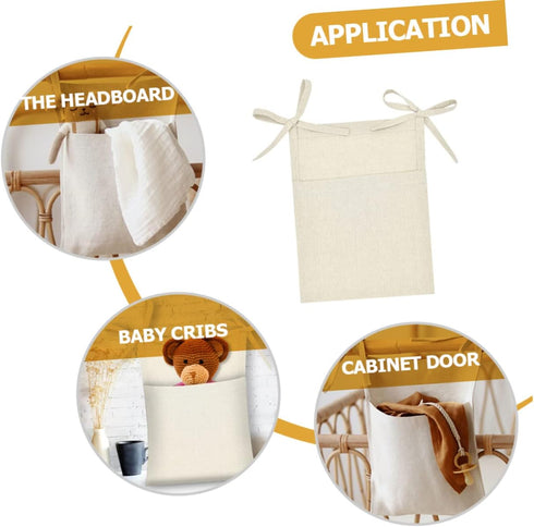Cabilock Bedside Hanging Organizer Pouch Multi Functional Storage Bag for Diapers Sundries for Cribs Cabinets Bedrooms