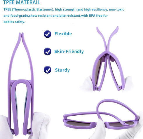 MAXJULI Baby Infant Sunglasses, Safe and Soft with Adjustable Strap, BPA Free, for 0-24 Months