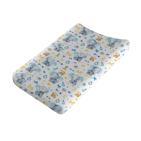 Cute Elephant Changing Pad Covers, Soft Breathable Stretchy Snug Fitted Diaper Change Table Pad Mats Covers 32''x16''