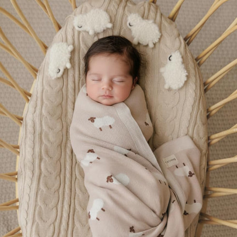 100% Cozy Baby Swaddle Blanket - Luxury Cotton Knit Soft Lightweight Unisex Receiving Stroller Quilt Blanket for Shower
