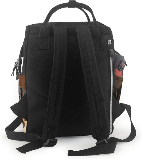 HJTRW Backpack Mummy Backpack Dog Dachshund Diaper Bag for Women Waterproof Large Nappy Bag Nursing Bag
