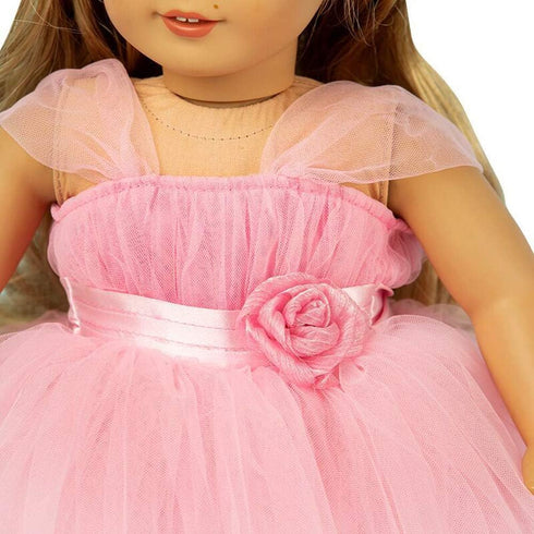 HWD 18 inch Girls Doll Clothes and Accessories , Princess Costume , Wedding Dress , Party Gown Dress for Dolls (Pink)
