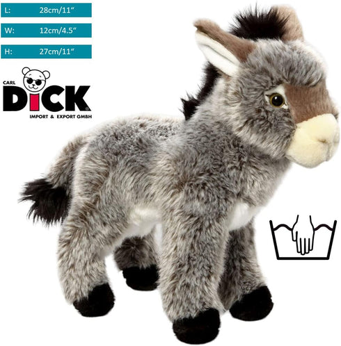 Carl Dick Donkey Plush Toy, 11 inches/10 inches, 28cm/25cm, Soft Stuffed Animal 2579