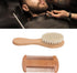 Set Walfront Wooden Baby Hair Brush and Comb Soft Goat Bristle Brush Double Edged Comb for Baby Shower Newborn Hair
