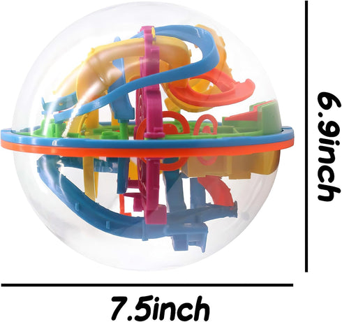 3 Otters 3D Puzzle Ball, Large Interactive Maze Game with 138 Obstacles, Educational Sphere Game Ball for Boys