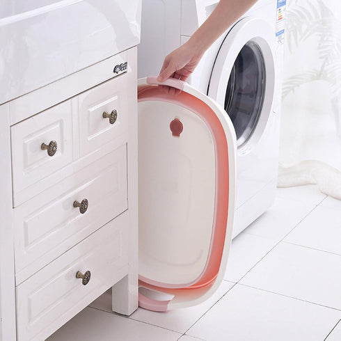 Generic ToddlerBathTub- Foldable Washing Basin, Portable PetBathTub| Lightweight Travel BabyBathTub, Dog Washing
