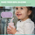 BPA-Free Pink Silicone Water Bottle with Straw for Kids