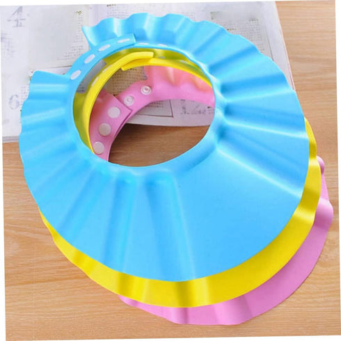 Lcarege 3PCS Baby Bath Soft Cap Adjustable Soft Bath Cap Shampoo Protection Products for Baby Kids Child Shower