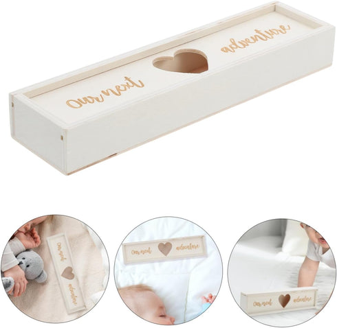 STOBAZA Sliding Lid Pregnancy Test Storage Box Wooden Announcement Case Ideal Present for Pregnant Women at Baby