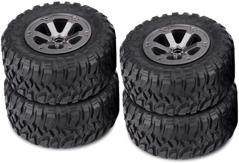 4pcs Crawler Tires, 1:16 RC Model Rubber Tyres for Remote Control Car Wheels, RC Vehicle Scale Accessories 1.0 Tires