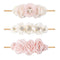 Baby Girl Floral Headband Nylon Flower Crown Elastic Hairband 3pcs Hair Accessories Gift for Girls (33#)