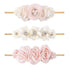 Baby Girl Floral Headband Nylon Flower Crown Elastic Hairband 3pcs Hair Accessories Gift for Girls (33#)