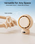 60 4 Mini Portable Stroller Fan Auto Oscillation, Quiet USB-C Rechargeable Baby Fan, Speeds, Night Light & Warning
