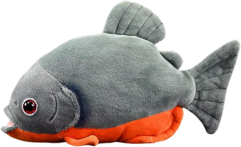 FRANKIEZHOU Simulation Piranha Plush, Realistic Fish Stuffed Animal, Soft Toy for Kids, 8.5 Inches