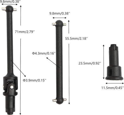 M16015 RC Front Rear Drive Shafts Spare Parts for 1:16 16889 16890 RC Trucks