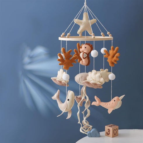 Ceecolia Ocean Life Theme Crib Mobile,Baby Boys Girls Ocean Mobile,Gender Neutral Baby Mobile,Nursery Mobile Soothe