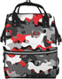 TZTTZT Red Gray Camo Print Diaper Bag Backpack, Toddler Baby Girl Boy Diaper