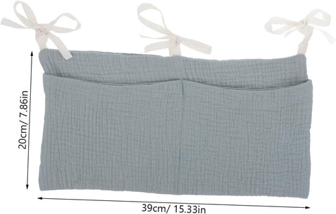 Pure Cotton Storage Bag Double Slot Stroller Organizer for Bottles Diapers Hanging Bag Breastmilk Storage Travel