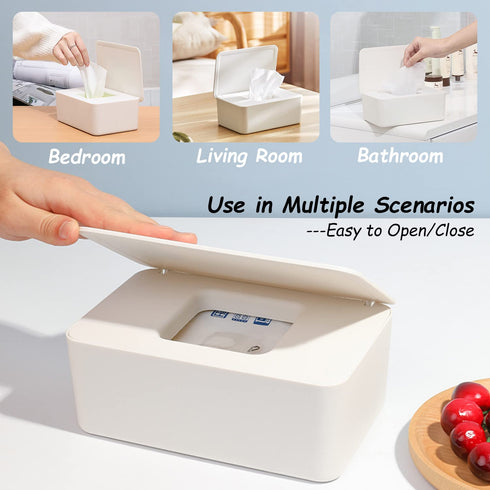 Wipes Dispenser, Wipe Holder for Baby & Adult, Seposeve Refillable Wipe Container, Keeps Wipes Fresh, Far from Dirty