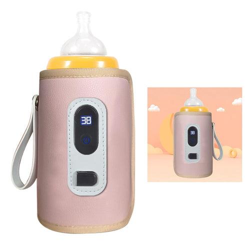 RiToEasysports USB Milk Bottle Warmer Bag,LCD Screen Temperature Adjustable Feeding Bottle Warmer Insulated Baby Bottle