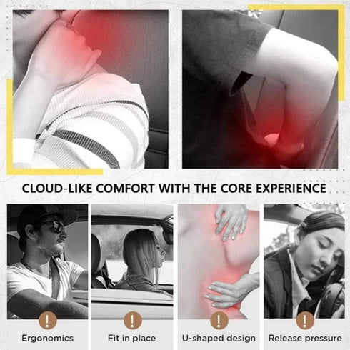 XYAO 100% Beige(3630CM) Car Seat Headrest Neck Rest Cushion, Car Pillows for Head Durable Pure Memory Foam