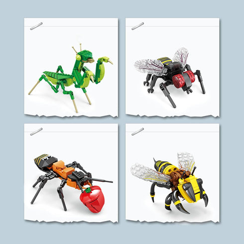 Vilbocr Set Sets 6+ Mini Insect Building Blocks Toy Insect Collection Building Block Insects Collection Building Blocks