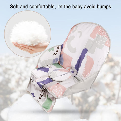High Chair Pad, High Chair Cushion, Cute Pattern, Comfortable Seat Belt Design, Soft and Comfortable Seat Cushion