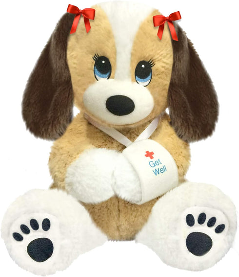 First & Main 13" Melancholy Melanie Puppy Dog, Multicolor for Cuddly Companionship