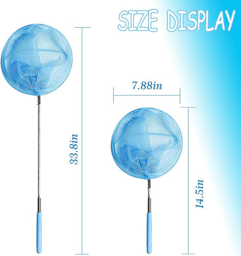 34 Inches (3Pcak) TSYAN Kids Telescopic Butterfly Fishing Nets for Kids Catching Insect Net Outdoor Tools for Catching